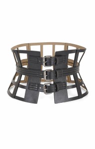 BCBGMAXAZRIA Grid Cutout Corset Waist Belt
